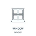 window icon vector from furniture collection. Thin line window outline icon vector illustration. Linear symbol for use on web and