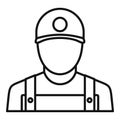 Window installation worker icon, outline style Royalty Free Stock Photo