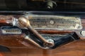 Window lever on a steam train in East Grinstead station West Sussex on August 30,