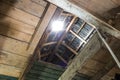 Window light in dark old Abandoned Attic