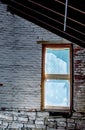 Window under the attic eves Royalty Free Stock Photo