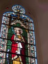 Window in The Loretto Chapel in the cathedral of Santa Fe in New Mexico