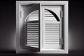 window with louver design that opens and closes to provide natural ventilation