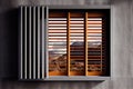 window louver with vertical louvers, providing privacy and ventilation