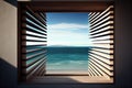 window louver with view of the ocean, providing a cool breeze