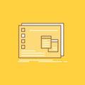 Window, Mac, operational, os, program Flat Line Filled Icon. Beautiful Logo button over yellow background for UI and UX, website Royalty Free Stock Photo