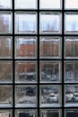 Window made of transparent glass squares and black parts in between