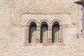 Window at Maison Romane in Obernai. Alsace region in France