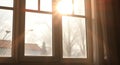 window in the morning, sunlight come from outside Royalty Free Stock Photo
