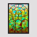 Window from a multicolored mosaic