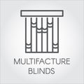 Window multifacture blinds icon in outline style. Vector symbol for home and office interior design concept
