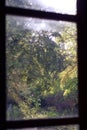 Confinement on Nature Window view to Trees garden in summer rest outside france