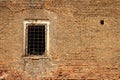 Window on old abandoned castle wall Royalty Free Stock Photo