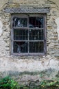Window in old abandoned house with broken glass Royalty Free Stock Photo