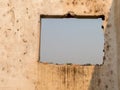 Window of an old abandoned house - view from inside Royalty Free Stock Photo