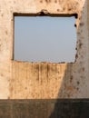 Window of an old abandoned house - view from inside Royalty Free Stock Photo