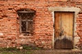 Window of the old brick house Royalty Free Stock Photo