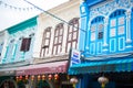 Window of old building Sino-Portuguese style in Phuket