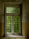 Window in old dirty abandoned building Royalty Free Stock Photo