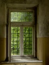 Window in old dirty abandoned building