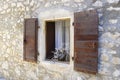 Window in old district, Seget Vranjica Royalty Free Stock Photo
