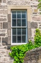 window in old house in green bushes. Scotland