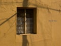 Window on an old Indian building with cachet, India Royalty Free Stock Photo