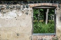 Window on an old ruin. Royalty Free Stock Photo