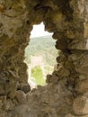 Window in an old stone fortress