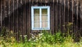 Window in the old wooden house in the Carpathians Royalty Free Stock Photo