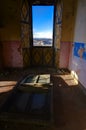 The window open, in an abandoned castle