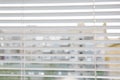 Window with open modern horizontal blinds indoors Royalty Free Stock Photo
