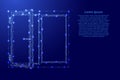 Window and open sash part, from futuristic polygonal blue lines and glowing stars for banner, poster, greeting card. Low poly Royalty Free Stock Photo