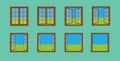 Window Open View Sequence Animation Vector Royalty Free Stock Photo