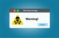 Window operating system error warning. Illustration on white isolated background.