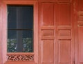 Window outside view of Thai style house Royalty Free Stock Photo