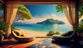 window overlooking the beach Royalty Free Stock Photo
