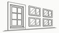 Window Panes Architecture. Interior Design Element Grid, vector design Generative AI Royalty Free Stock Photo