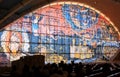 Window picture in Padre Pio Pilgrimage Church, Italy Royalty Free Stock Photo