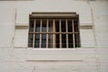Window of prison cell with bars, close up Royalty Free Stock Photo