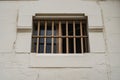 Window of prison cell with bars, close up Royalty Free Stock Photo
