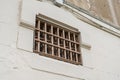 Window of prison cell with bars, close up Royalty Free Stock Photo