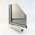 Plastic Window profile, 3D illustration