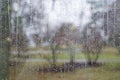 Window with raindrop pattern