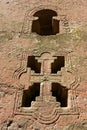 Window of the rock-hewn church, Lalibela, Ethiopia. UNESCO World Heritage site.