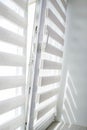 Window roller duo system day and night. Close up on roll curtains indoor. Royalty Free Stock Photo