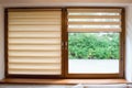 Window roller, duo system day and night. Cozy home interior
