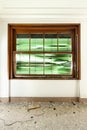 Window with roller shutter broken Royalty Free Stock Photo