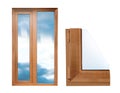 Window and sample of profile on background Royalty Free Stock Photo