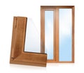 Window and sample of profile on background Royalty Free Stock Photo